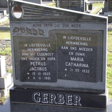 GERBER Petrus Jacobus 1925-1991 &amp; Maria Catharina 1932-