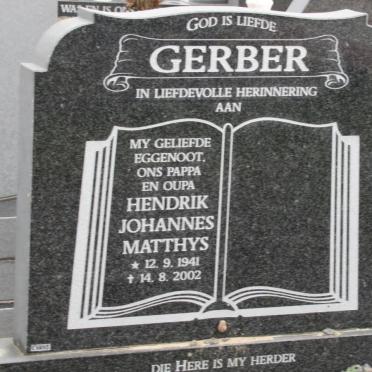 GERBER Hendrik Johannes Matthys 1941-2002