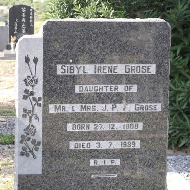 GROSE Sibyl Irene 1908-1989