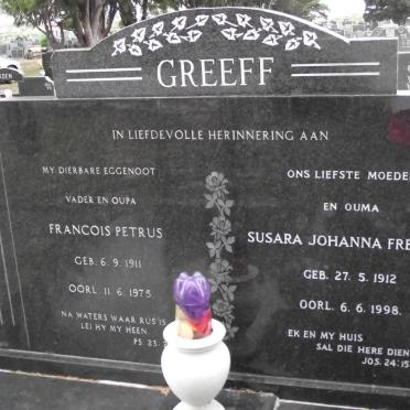 GREEFF Francois Petrus 1911-1975 &amp; Susara Johanna Fredrika 1912-1998