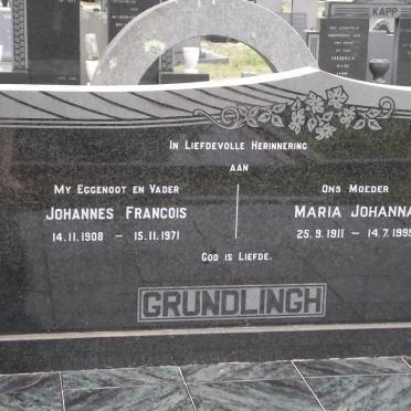GRUNDLINGH Johannes Francois 1908-1971 &amp; Maria Johanna 1911-1995