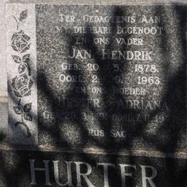 HURTER Jan Hendrik 1878-1963 &amp; Hester Adriana 1891-1977