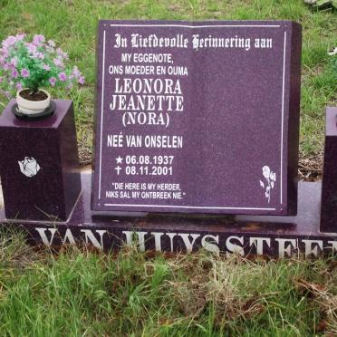 HUYSSTEEN Leonora Jeanette, van nee VAN ONSELEN 1937-2001