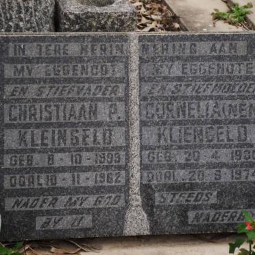 KLEINGELD Christiaan P. 1899-1962 &amp; Cornelia 1900-1974