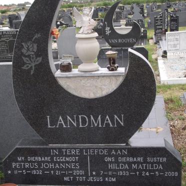 LANDMAN Petrus Johannes 1932-2001 &amp; Hilda Matilda 1933-2009