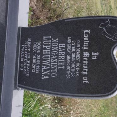 LUPHUWANA Harriet Nongazinto 1928-2012