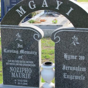 MGAYI Nozipho Maurie 1940-2005