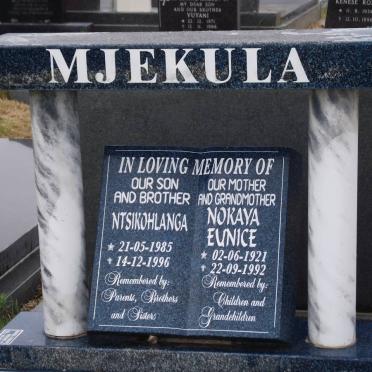 MJEKULA Ntsikolanga 1985-1996 :: MJEKULA Nokaya Eunice 1921-1992