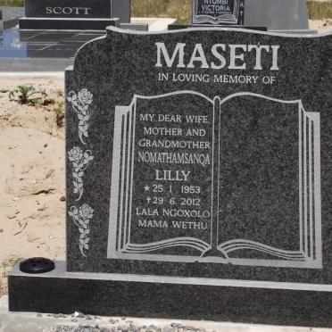 MASETI Nomathamsanqa Lily 1953-2012
