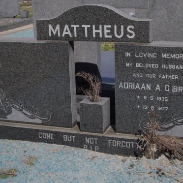 MATTHEUS Adriaan A.C. 1935-1977