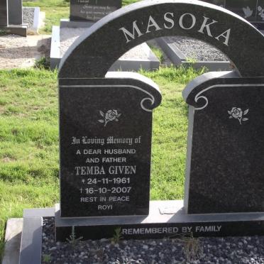 MASOKA Temba Given 1961-2007