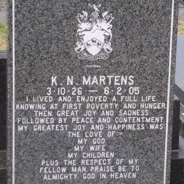 MARTENS Kenneth Norman 1926-2005