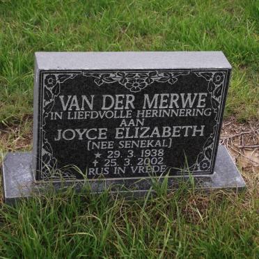 MERWE Joyce Elizabeth, van der nee SENEKAL 1938-2002