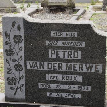 MERWE Gertruida H., van der nee ROUX -1973