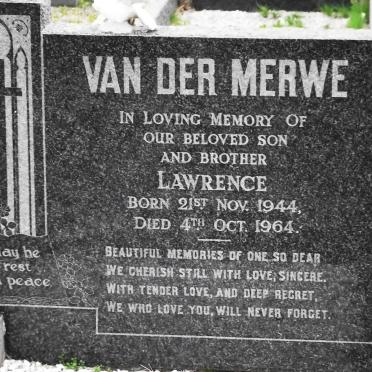 MERWE Lawrence, van der 1944-1964