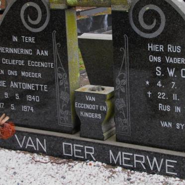 MERWE S.W.C., van der 1937-2002 &amp; Marie Antoinette 1940-1974