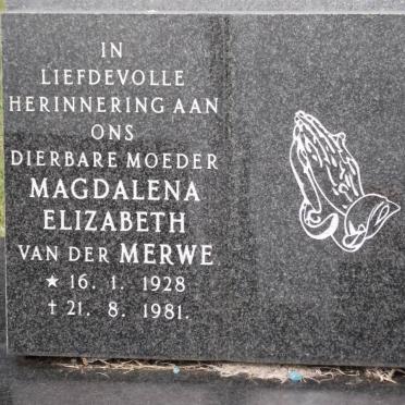 MERWE Magdalena Elizabeth, van der 1928-1981