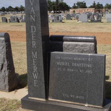 MERWE Muriel Ernestine, van der 1934-1982