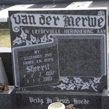 MERWE Sherrit, van der 1937-1989