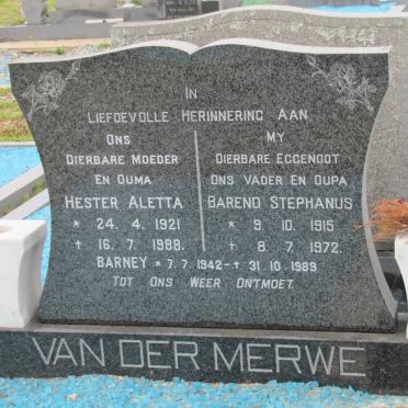 MERWE, van der