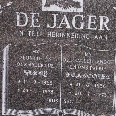 MESCHT Henry, van der 1965-1973 :: JAGER Francoise, de 1936-1973