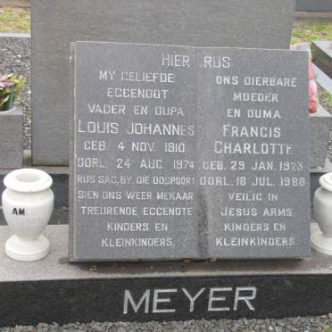 MEYER Louis Johannes 1910-1974 &amp; Francis Charlotte 1923-1988