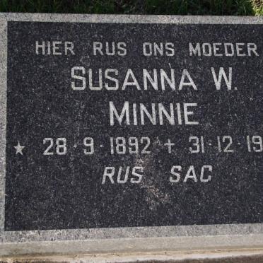 MINNIE Susanna Wilhelmina 1892-1974