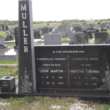 MULLER John Martin 1901-1980 &amp; Martha Susanna 1904-1981