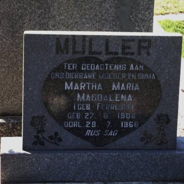MULLER Martha Maria Magdalena nee FERREIRA 1906-1966