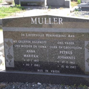 MULLER Petrus Johannes 1912-1987 &amp; Anna Marieka 1913-1982