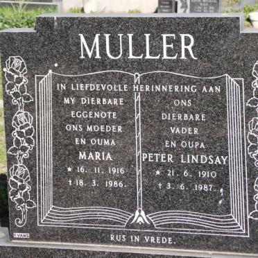 MULLER Peter Lindsay 1910-1987 &amp; Maria 1916-1986