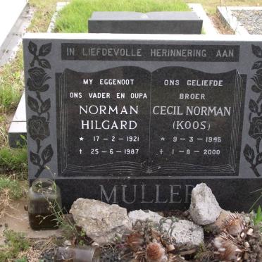 MULLER Norman Hilgard 1921-1987 :: MULLER Cecil Norman 1945-2000