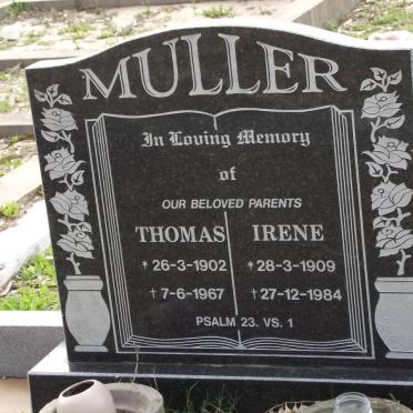 MULLER Thomas 1902-1967 &amp; Irene 1909-1984