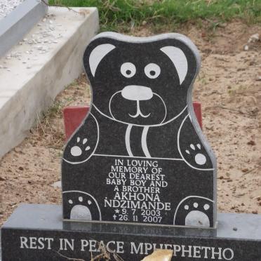 NDZIMANDE Akhona 2003-2007