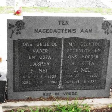 NEL Jasper F. 1909-1980 &amp; Alletta J. 1907-1972