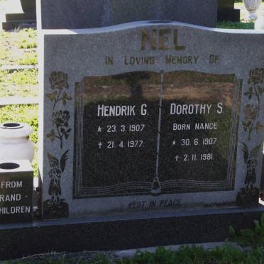 NEL Hendrik G. 1907-1977 &amp; Dorothy S. NANCE 1907-1981