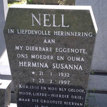 NELL Hermina Susanna 1932-1997