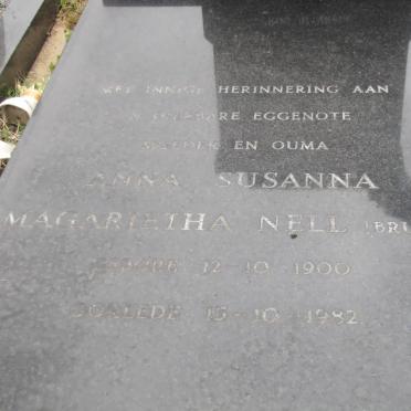NELL Anna Susanna Margaretha nee BRUWER 1900-1982
