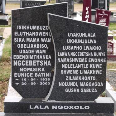 NGCEBETSHA Nopasika Eunice Batini 1936-2000