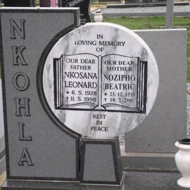 NKOHLA Nkosana Leonard 1928-1990 &amp; Nozipho Beatric 1928-2007