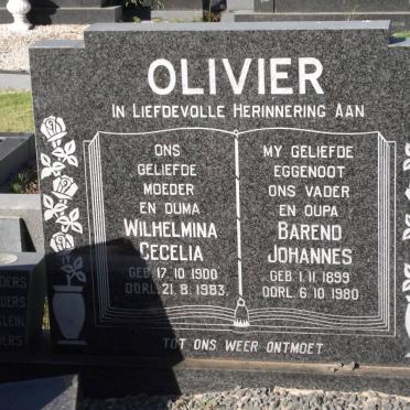 OLIVIER Barend Johannes 1899-1980 &amp; Wilhelmina Cecelia 1900-1983