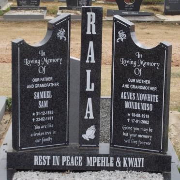 RALA Samuel Sam 1893-1971 &amp; Agnes Nowhite Nondumiso 1918-2002
