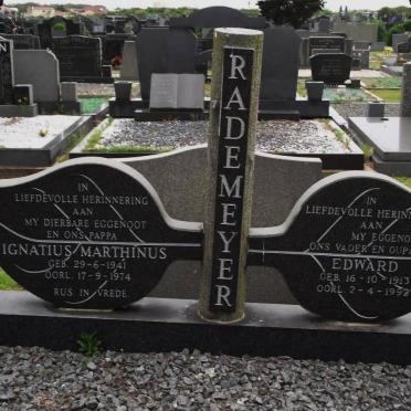 RADEMEYER Ignatius Marthinus 1941-1974 :: RADEMEYER Edward 1913-1992