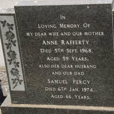 RAFFERTY Anne -1968 &amp; Samuel Percy -1974