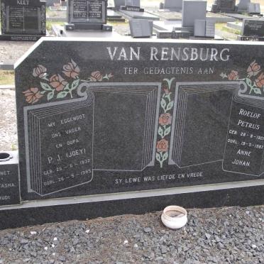 RENSBURG P.J., van 1932-1985 :: RENSBURG Roelof Petrus, van 1921-1982