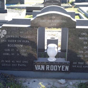 ROOYEN Rossouw, van 1911-1980 &amp; Matilda Henrieta M. 1920-2004