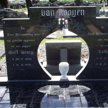 ROOYEN Gert Henry, van 1948-1978 &amp; C. Esther 1940-1988