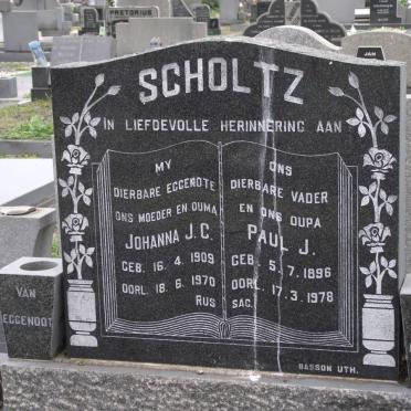 SCHOLTZ Paul J. 1896-1978 &amp; Johanna J.C. 1909-1970