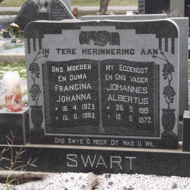 SWART Johannes Albertus 1919-1972 &amp; Francina Johanna 1923-1983