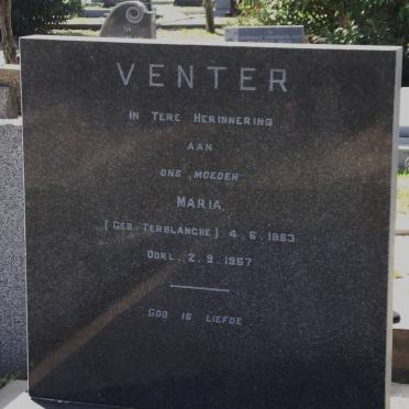 VENTER Maria nee TERBLANCHE 1883-1967